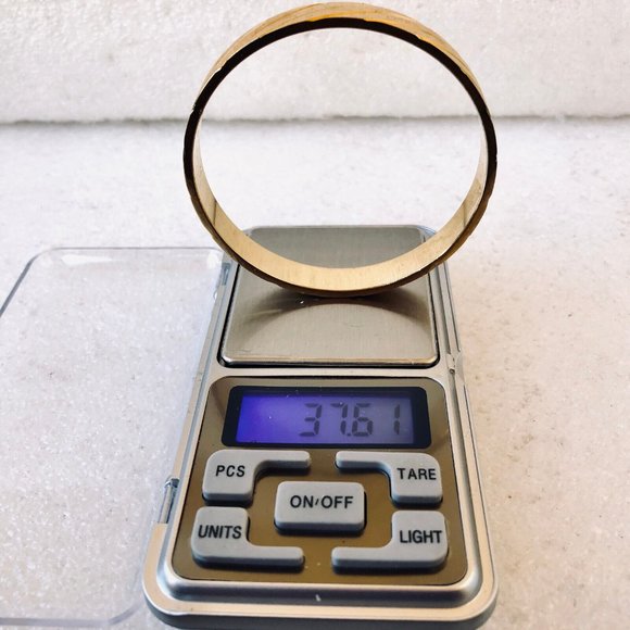 Monet Vintage Bangle Bracelet Gold Plated Metal Etched Brushed - Picture 10 of 10